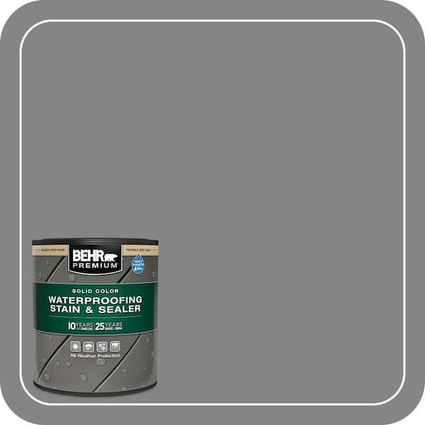 BEHR PREMIUM 1 qt. #PFC-63 Slate Gray Solid Color Waterproofing Exterior Wood Stain and Sealer (2)