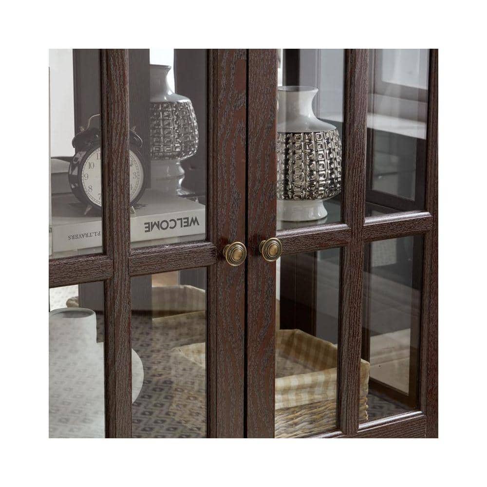 COWLOWN 30.31 in. W x 15.75 in. D x 32.09 in. H Bathroom Dark Brown Linen Cabinet (3)