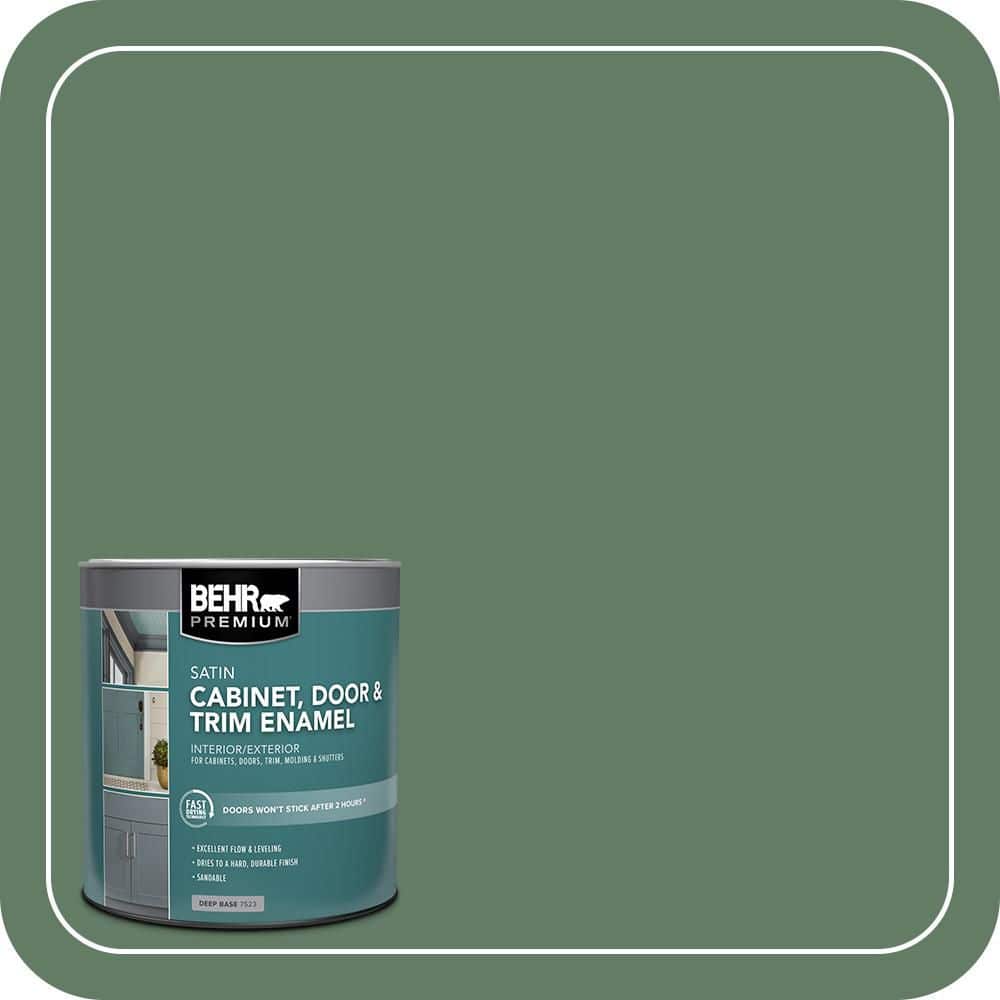 BEHR PREMIUM 1 qt. #S410-6 Greener Pastures Satin Enamel Interior/Exterior Cabinet, Door & Trim Paint