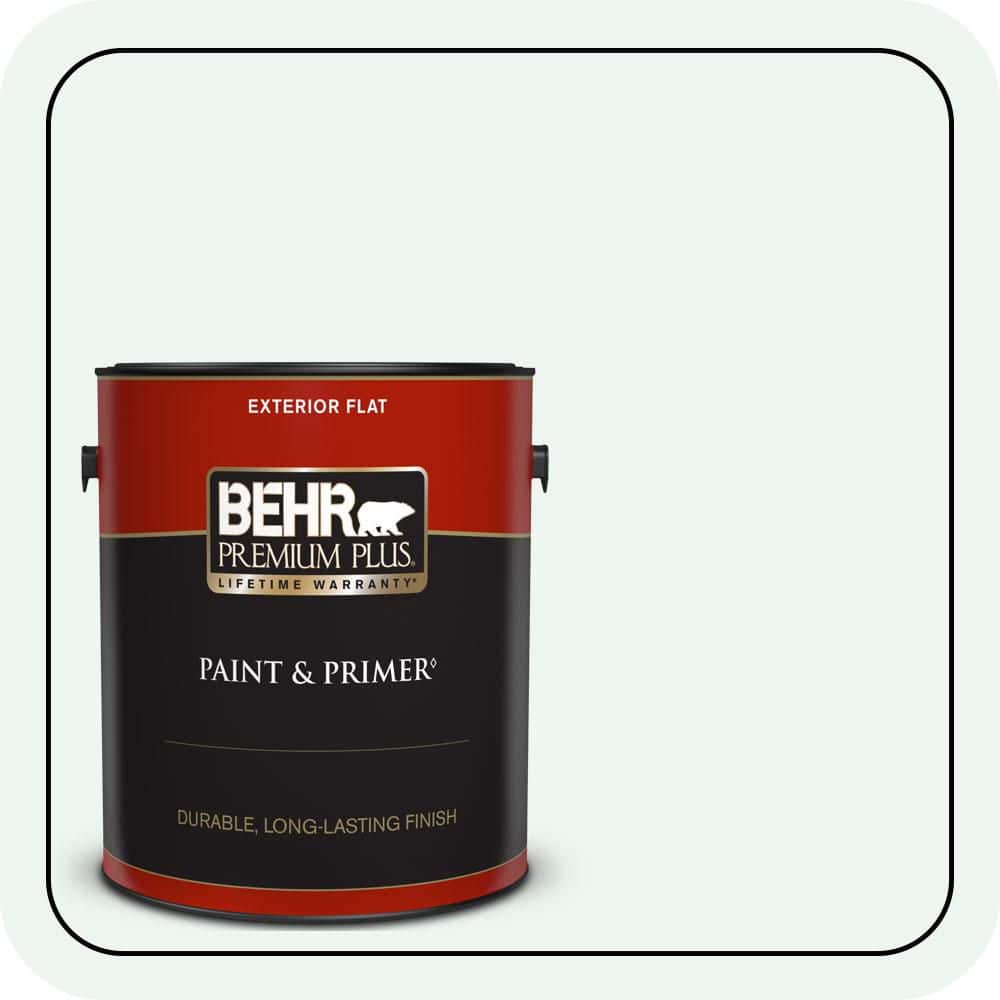 BEHR PREMIUM PLUS 1 gal. #T13-14 Heavy Sugar Flat Exterior Paint & Primer