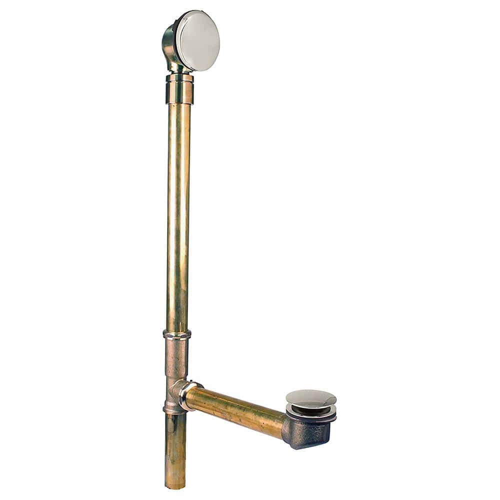 Westbrass Illusionary Ball Joint Overflow with Tip-Toe Drain, Polished Nickel (1)