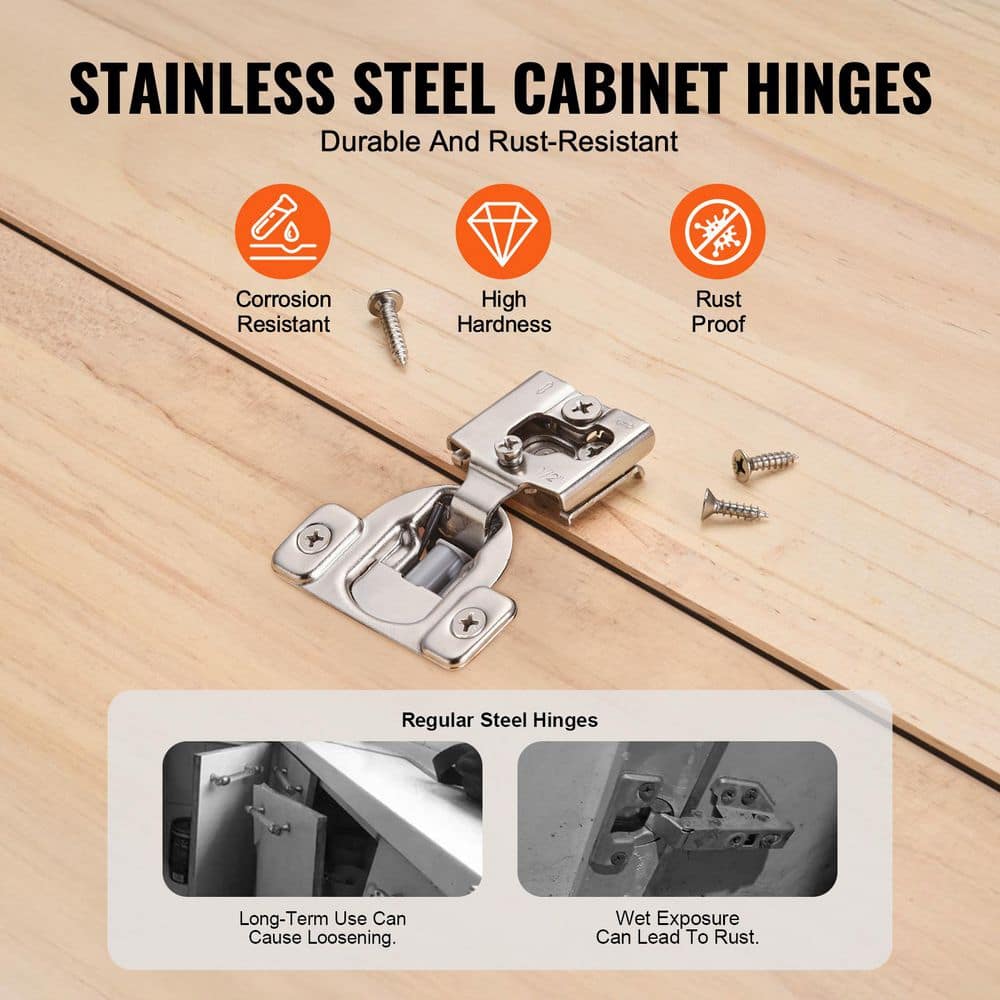 SKYSHALO Cabinet Hinges, 30-Pack, Partial Overlay, Soft-Close, Concealed, Framed Cabinet Type, stainless steel, butt gate hinge (2)
