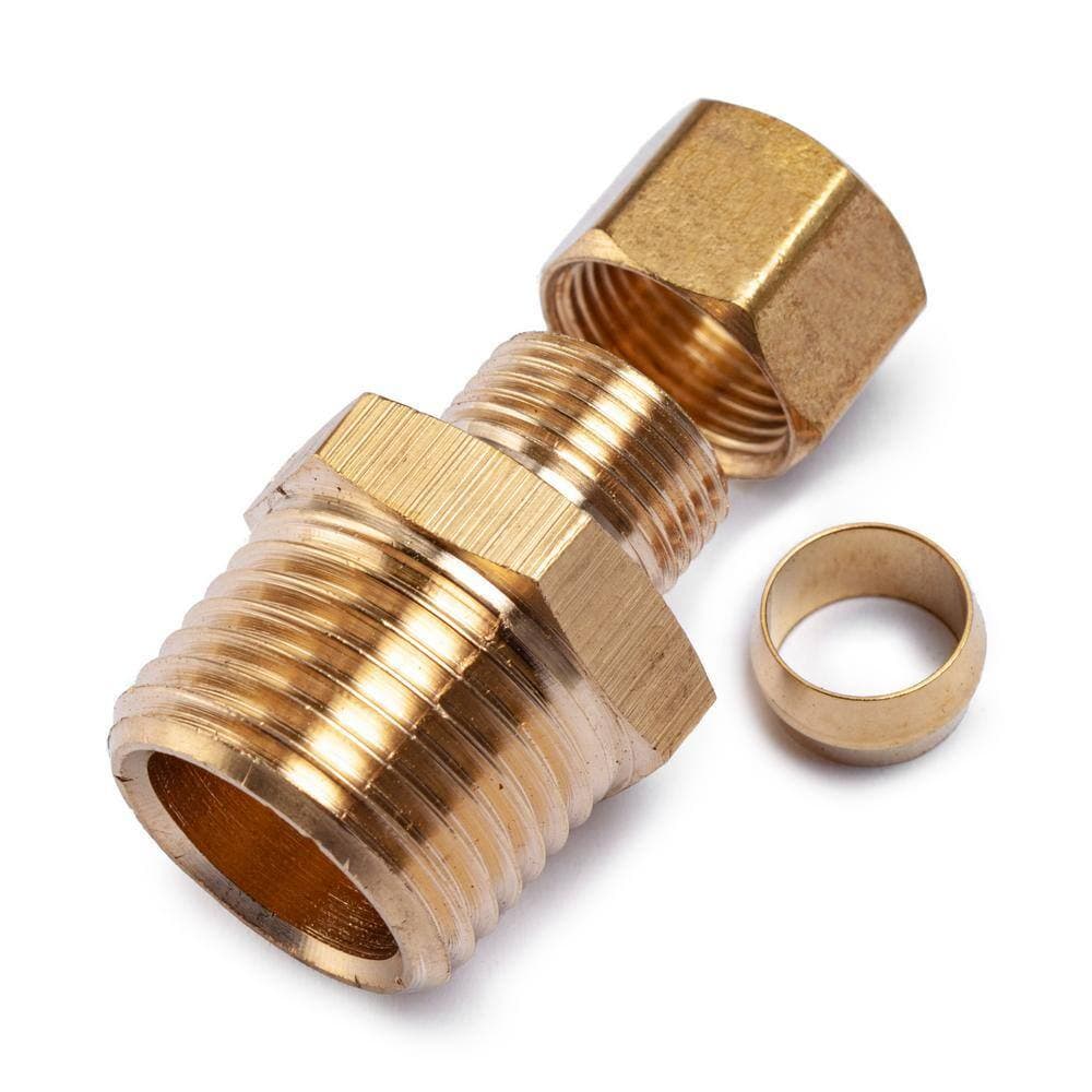 LTWFITTING 3/8 in. O.D. Comp 1/2 in. MIP Brass Compression Adapter Fitting (2)