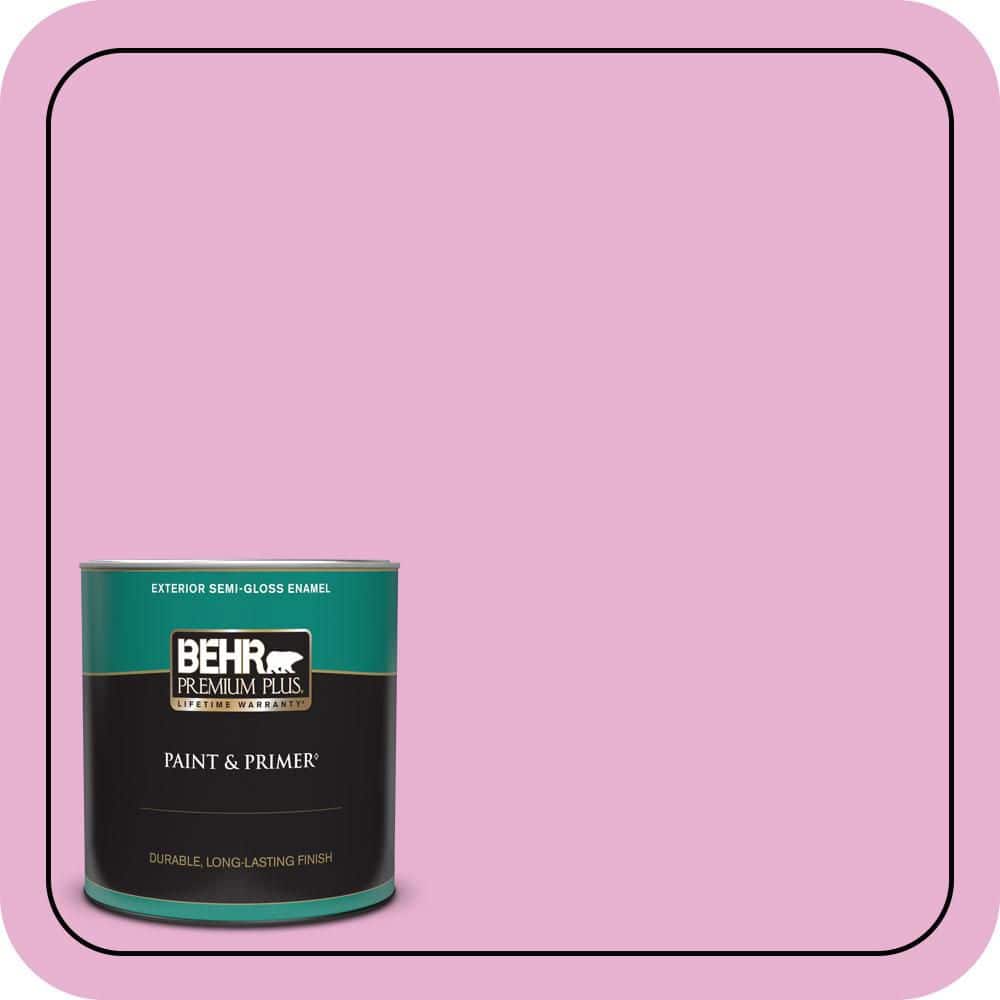 BEHR PREMIUM PLUS 1 qt. #P120-2 Gumball Semi-Gloss Enamel Exterior Paint & Primer