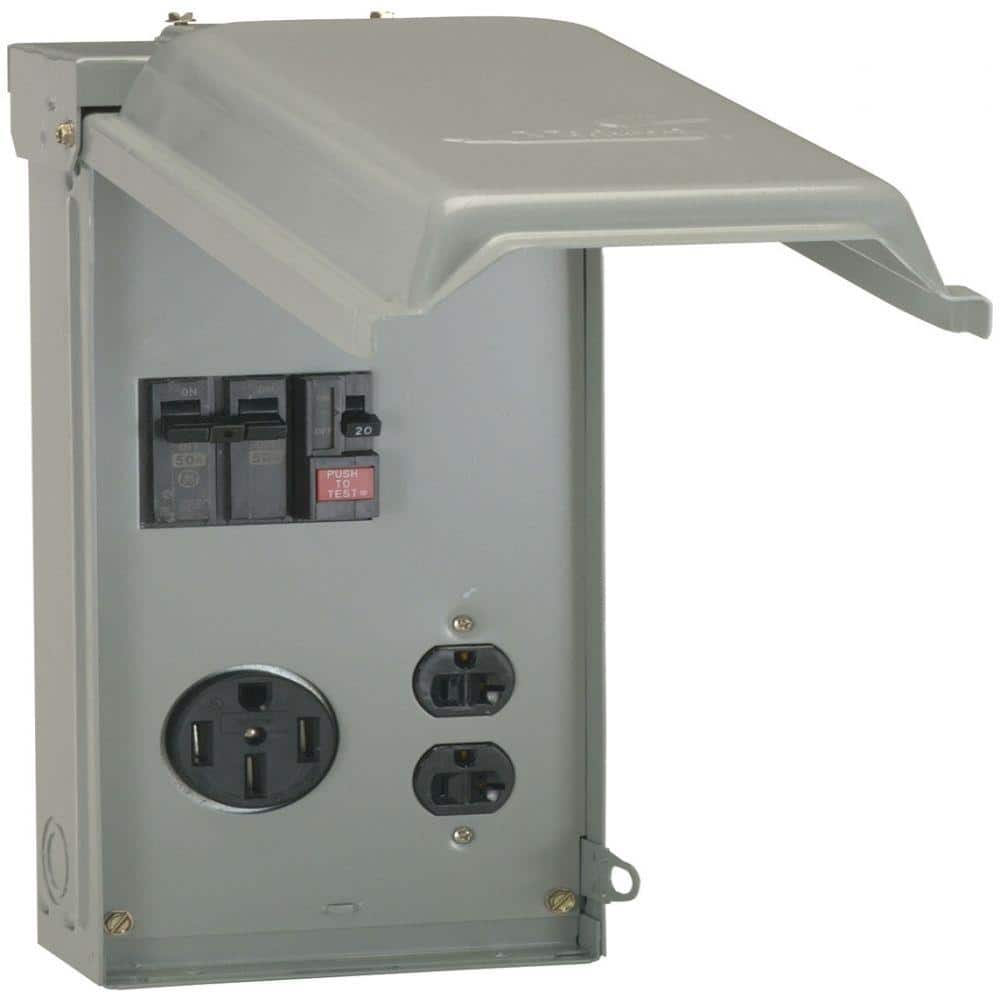 Midwest Electric Products 70 Amp Temporary Power Box with GFCI and 50 Amp Outlet Top Feed (U055GP)