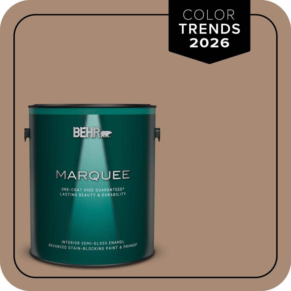 BEHR MARQUEE 1 gal. #N240-5 Rodeo Tan One-Coat Hide Semi-Gloss Enamel Interior Paint & Primer
