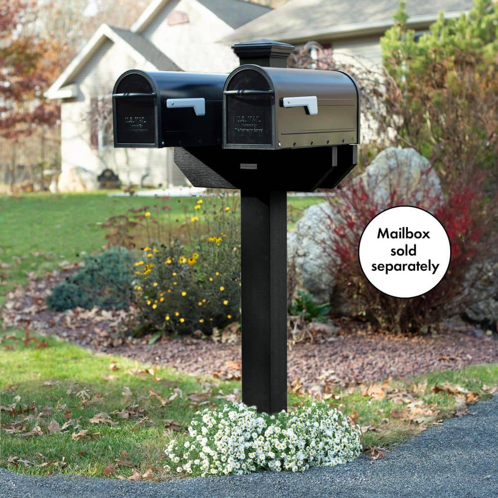 Highwood Hazelton Black 2-Sided Mailbox Post (3)