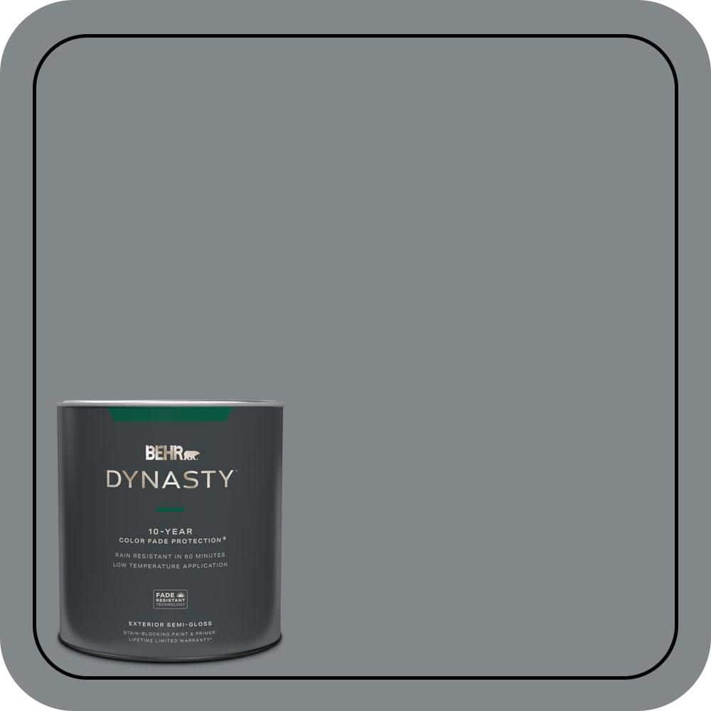 BEHR DYNASTY 1 qt. #N500-5 Magnetic Gray color Semi-Gloss Enamel Exterior Stain-Blocking Paint & Primer