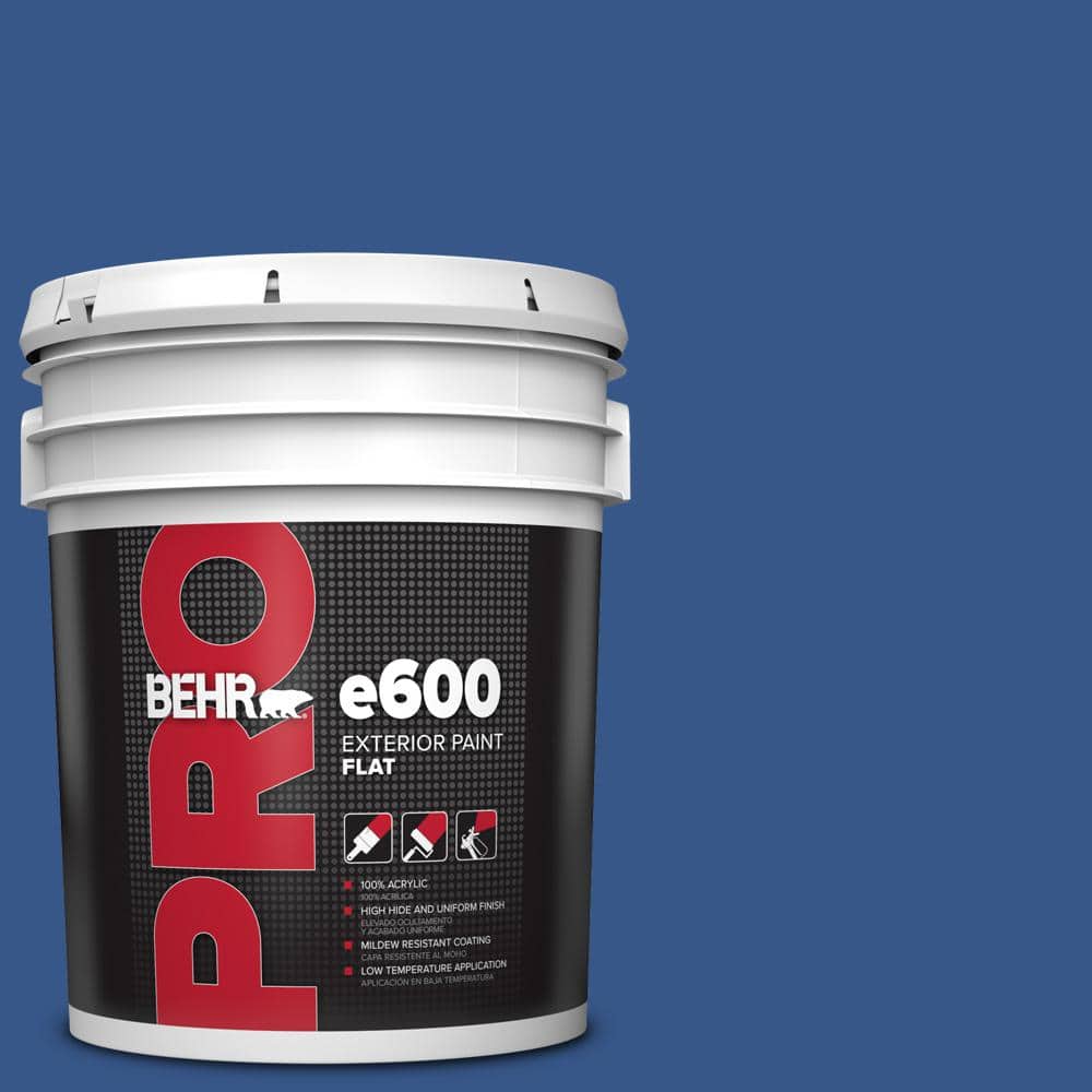 BEHR PRO 5 gal. #S-G-590 Southern Blue Flat Exterior Paint (1)
