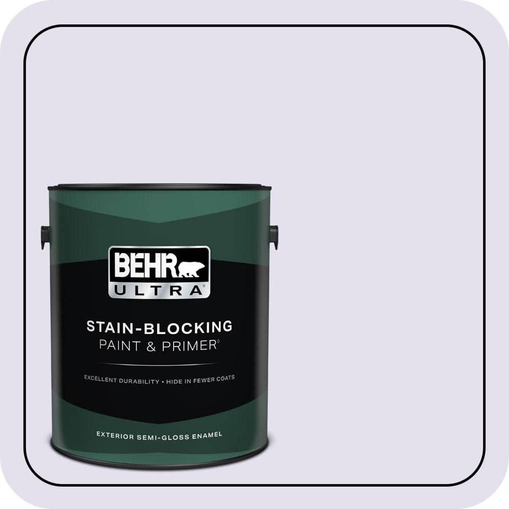 BEHR ULTRA 1 gal. #650C-2 Powdery Mist Semi-Gloss Enamel Exterior Paint & Primer