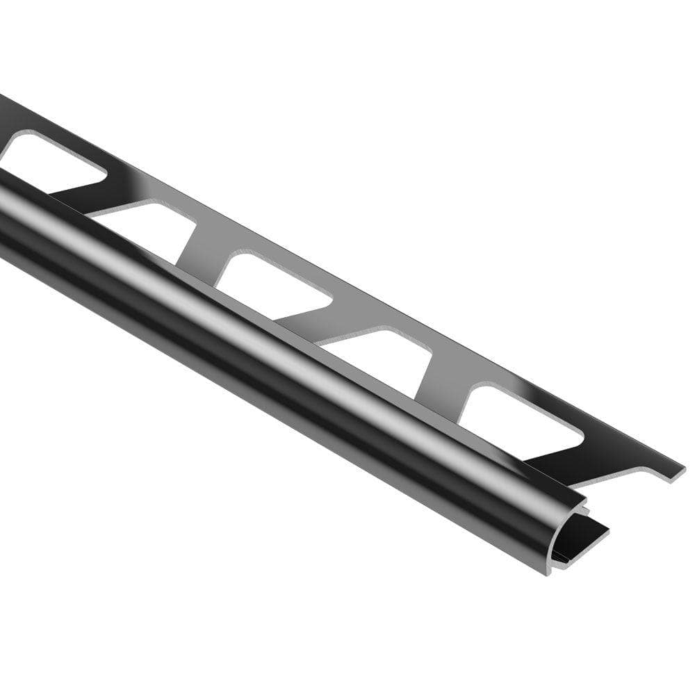 Schluter Rondec Bright Black Anodized Aluminum . 5 in. x 98.5 in. Metal Bullnose Tile Edging Trim (2)
