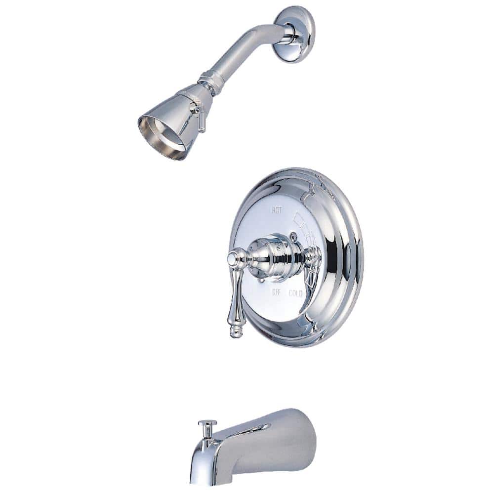 Kingston Brass Restoration Single Handle 1-Spray Tub and Shower Faucet 2 GPM with Corrosion Resistant in. Polished Chrome (1)