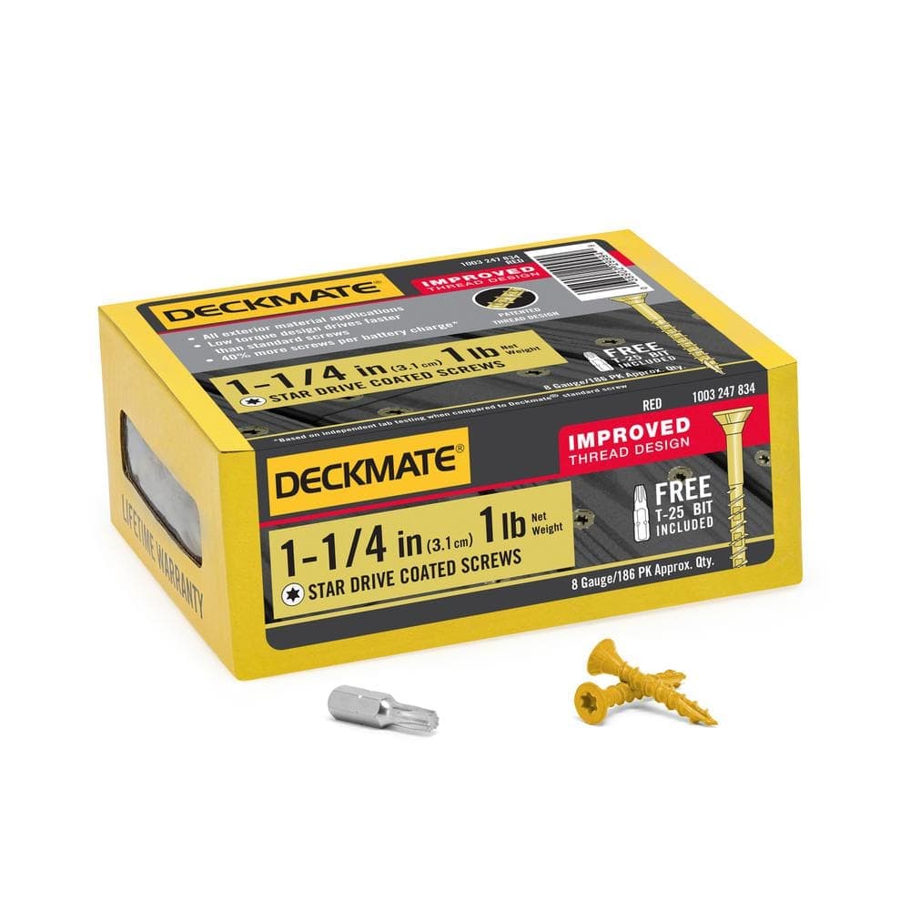 DECKMATE #8 x 1-1/4 in. Tan Star Flat-Head Wood Deck Screw (1 lb. / 186-Piece)