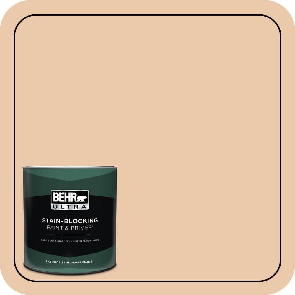 BEHR ULTRA 1 qt. #S250-2 Almond Biscuit Semi-Gloss Enamel Exterior Paint & Primer