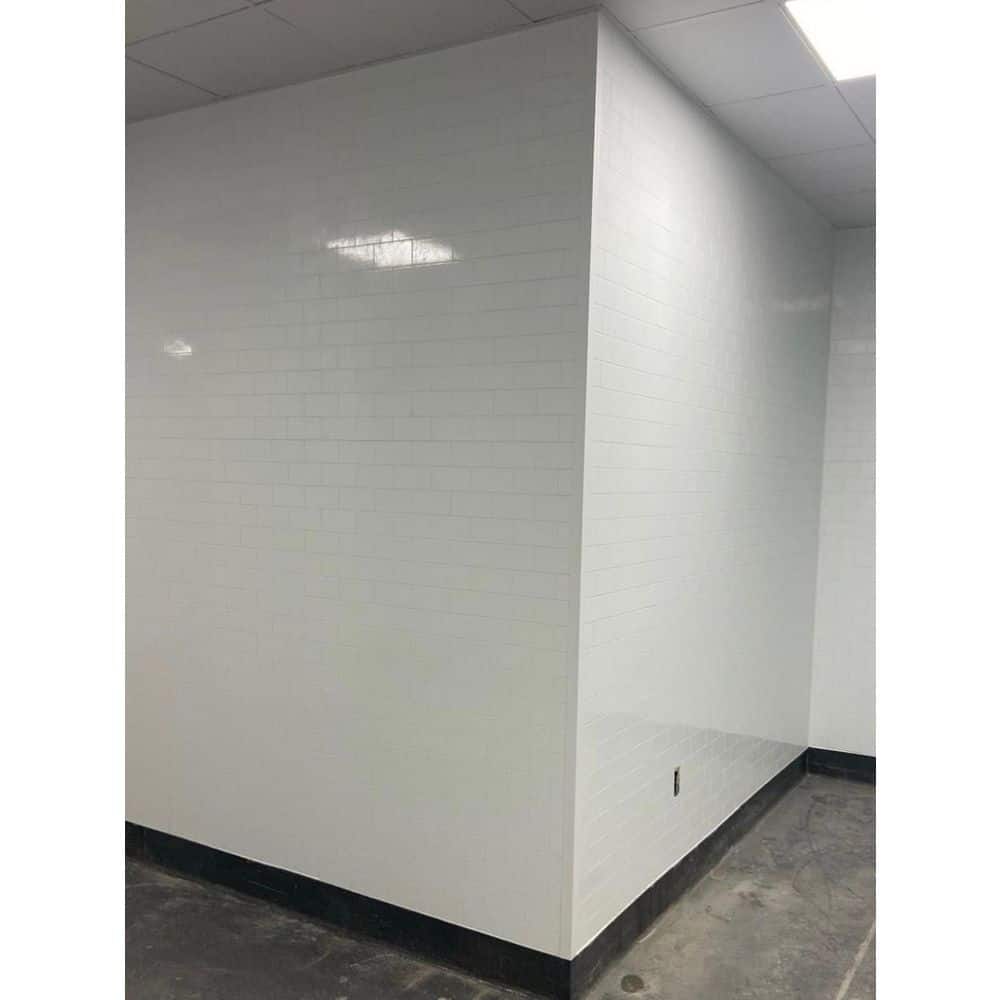 Symmetrix 0.090 in. x 4 ft. x 8 ft. White Subway Tile Decorative Wall Paneling FRP (3)