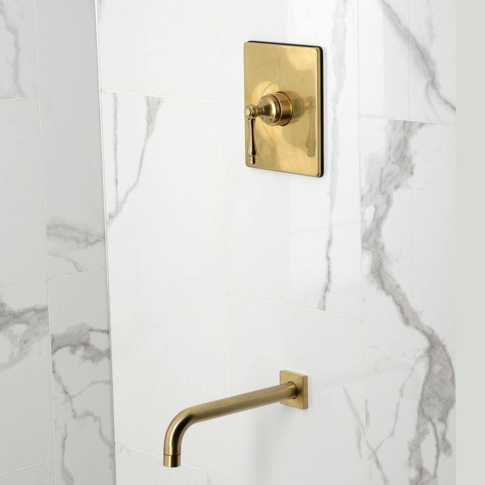 Kingston Brass Restoration 1-Handle 1-Spray Tub and Shower Faucet 1.8 GPM in Brushed Brass (2)