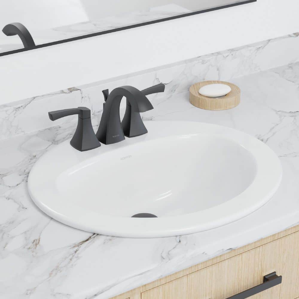 Karran Valera 20-7/8 in. x 17-7/8 in. Oval Drop-In Vitreous China Bathroom Sink in White (2)