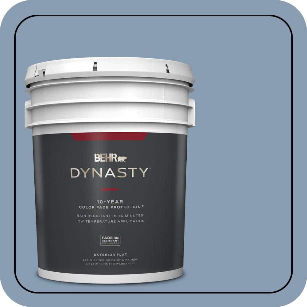BEHR DYNASTY 5 gal. #S520-4 Private Jet Flat Exterior Stain-Blocking Paint & Primer