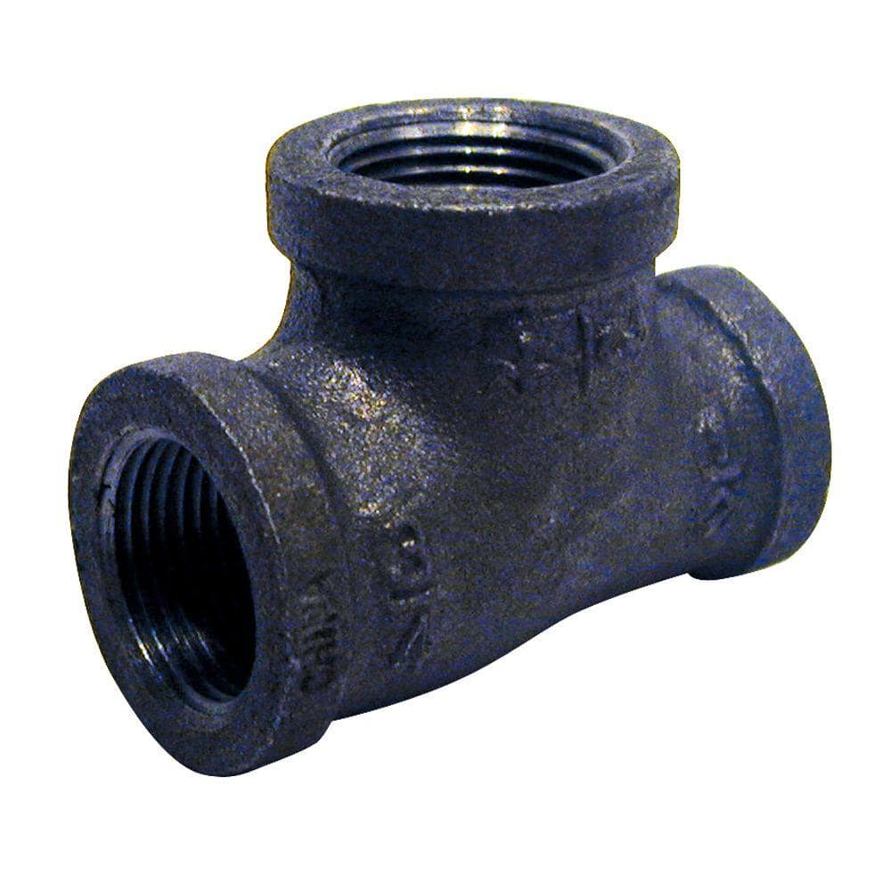 Southland 1 in. x 3/4 in. x 1/2 in. Black Malleable Iron Threaded Reducing Tee