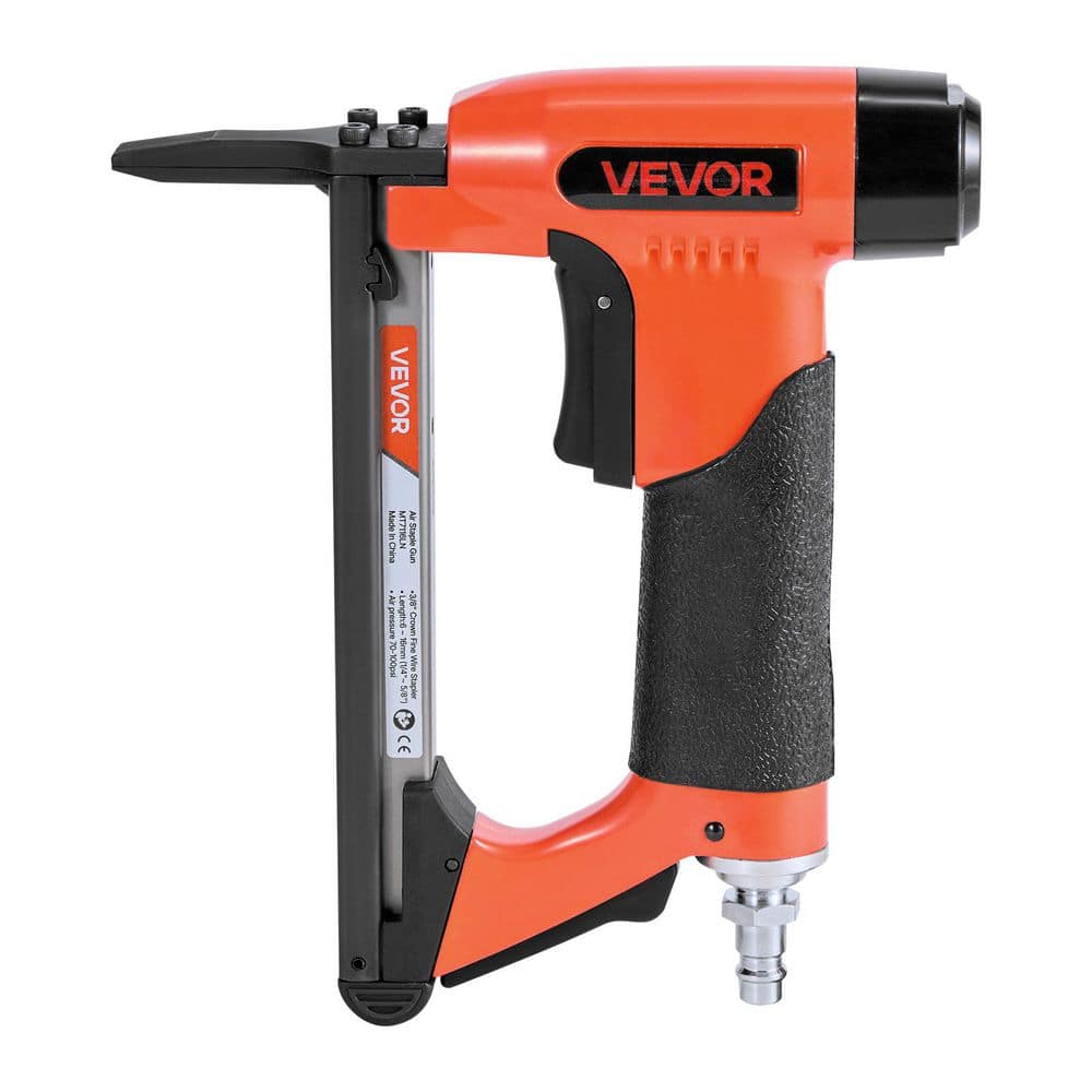 VEVOR Pneumatic Staple Gun Corded 22 Gauge Long-Nose Upholstery Stapler for 71 Series Wire Staples 3/8-in. Crown 1/4-5/8 in. L (1)