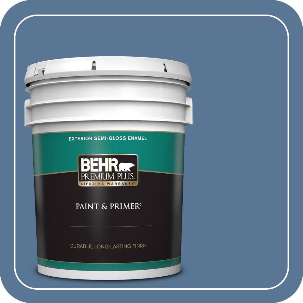 BEHR PREMIUM PLUS 5 gal. #MQ5-53 Privileged Elite Semi-Gloss Enamel Exterior Paint & Primer