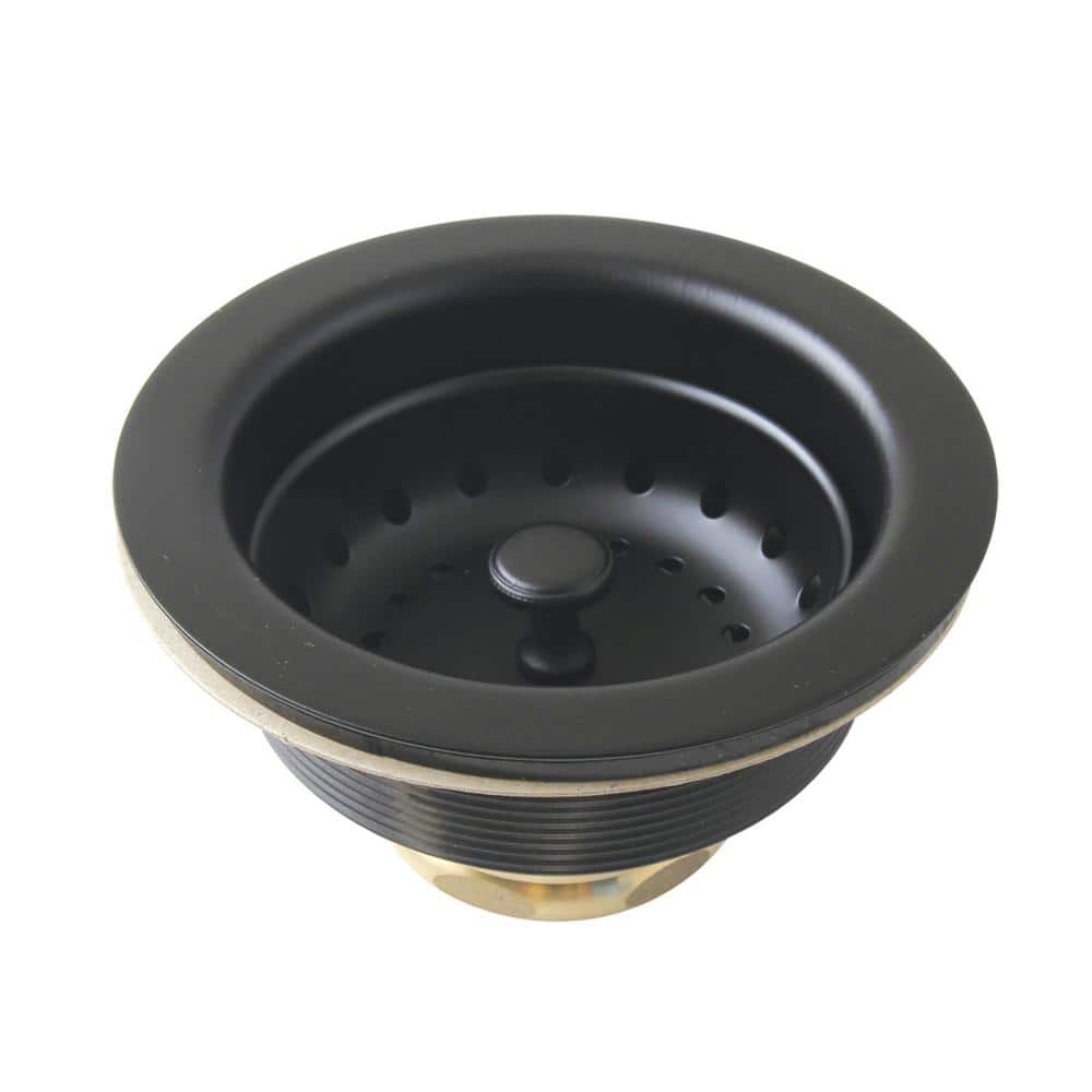 Kingston Brass Fresno Kitchen Sink Basket Strainer in Matte Black