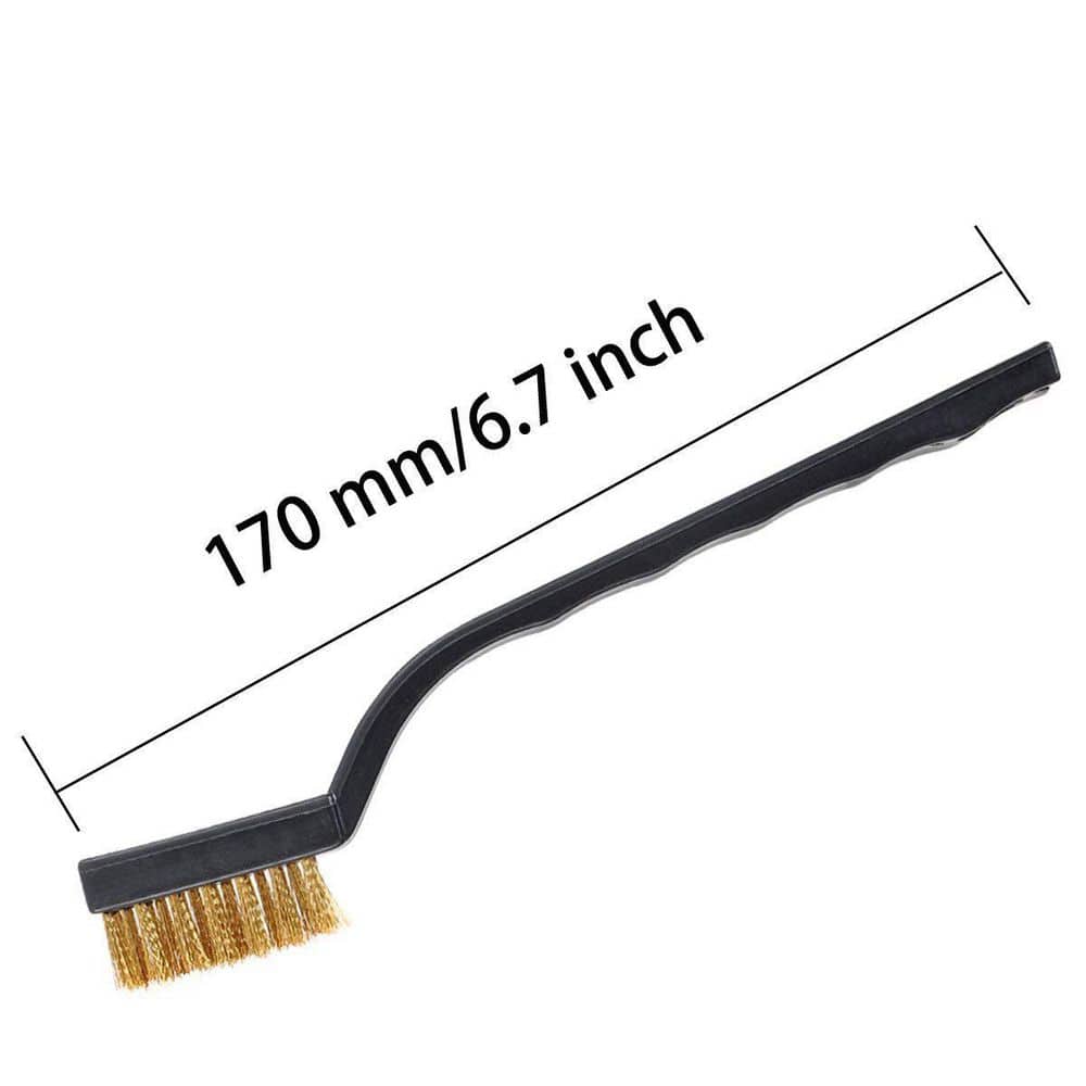 KIWDZFU 12 Pieces Wire Brush Set Stainless Steel Brass Scratch Brush Curved Handle Masonry Brush for Welding Slag Rust Cleaning (3)