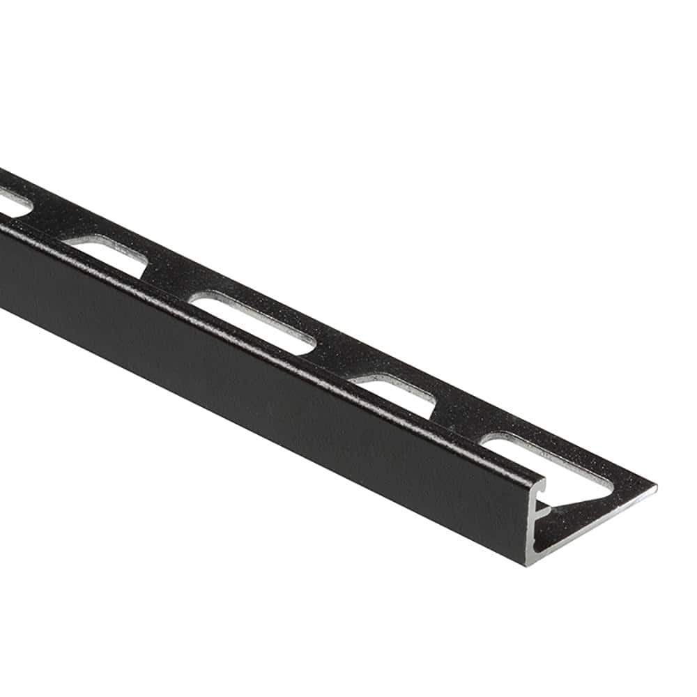 Schluter Schiene Matte Black Textured Aluminum 3/8 in. x 8 ft. 2-1/2 in. Metal Tile Edging Trim (2)