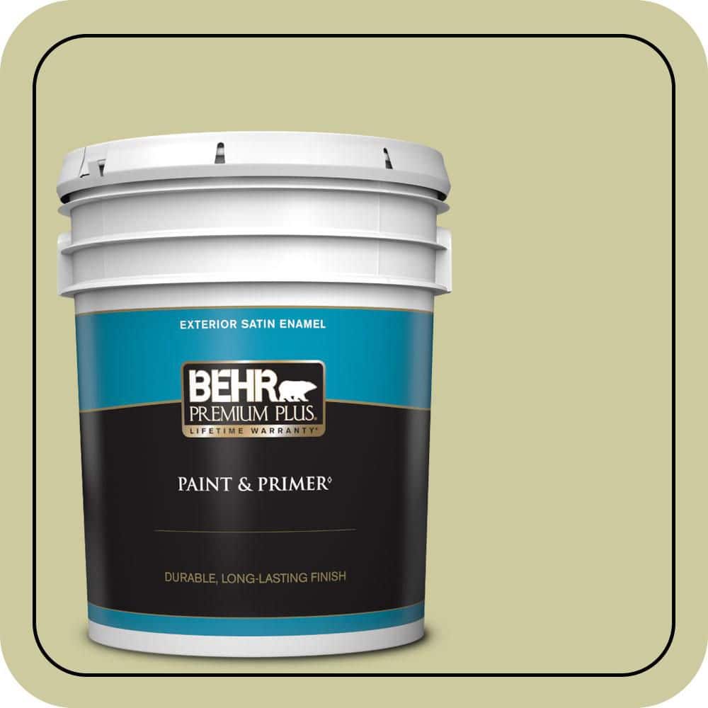 BEHR PREMIUM PLUS 5 gal. #MQ4-41 Anjou Pear Satin Enamel Exterior Paint & Primer
