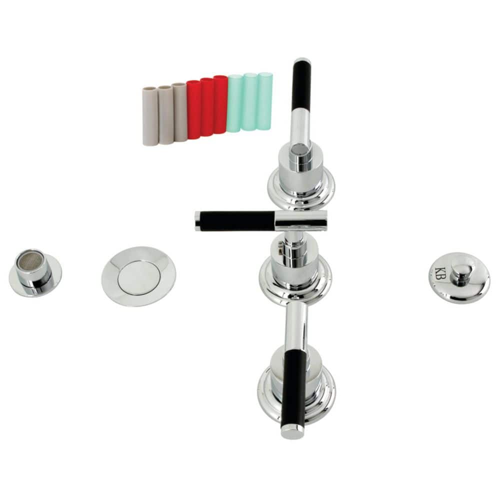 Kingston Brass Kaiser 3-Handle Bidet Faucet with Brass Pop-Up Drain in Polished Chrome (1)