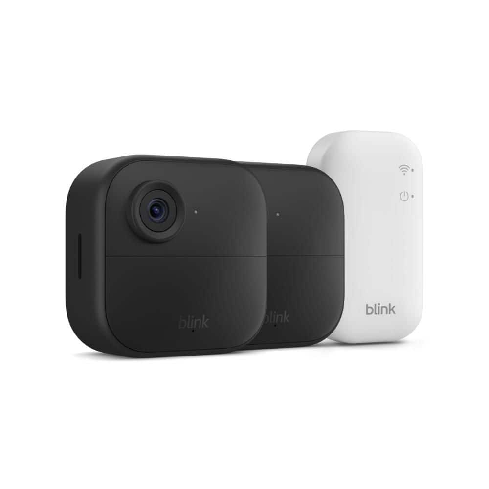Blink Outdoor 4-Core-Wireless Battery Operated Smart Security Camera System w/ 2-Cameras and Included Sync Module Core, Black
