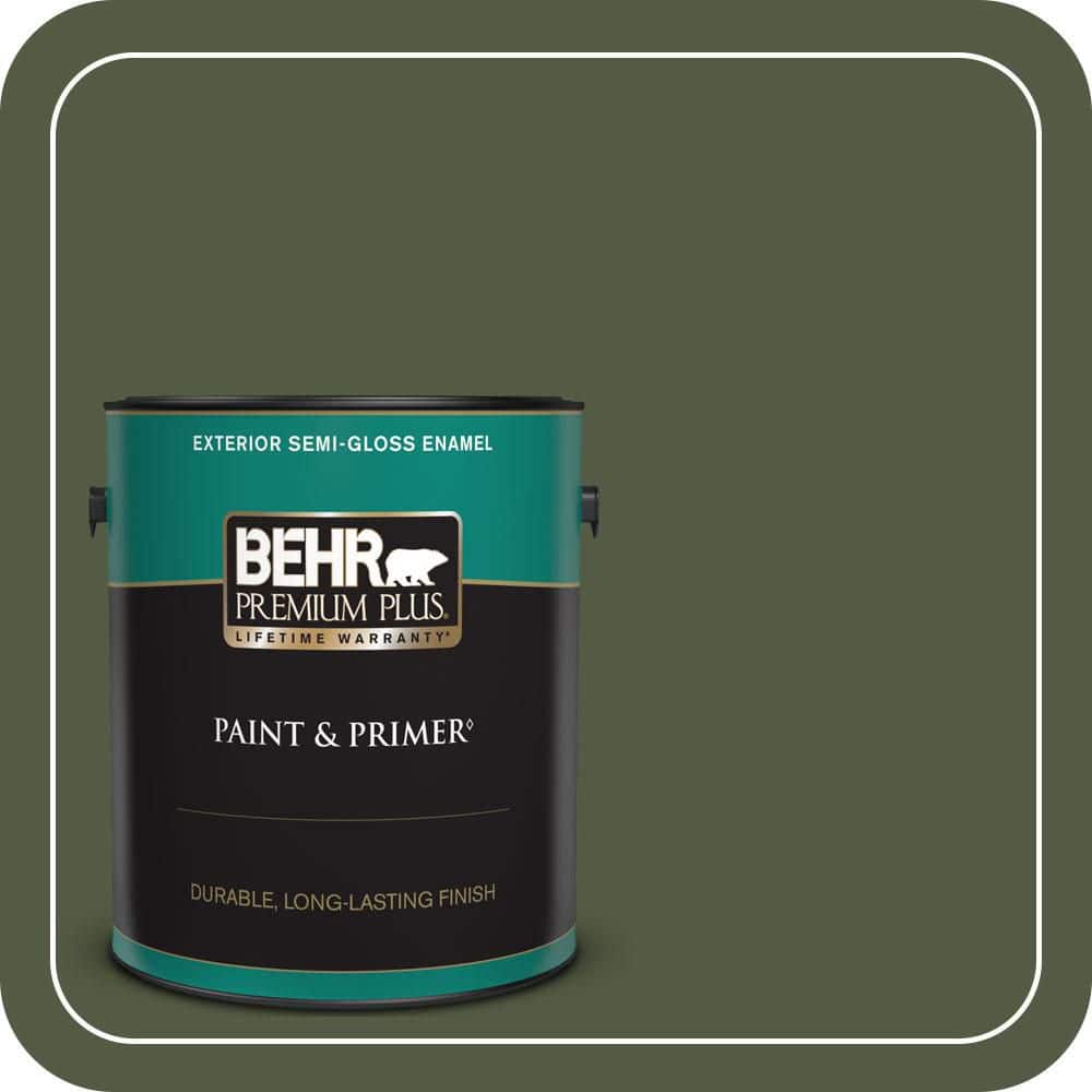 BEHR PREMIUM PLUS 1 gal. #MQ6-54 River Forest Semi-Gloss Enamel Exterior Paint & Primer