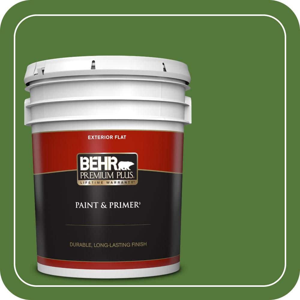 BEHR PREMIUM PLUS 5 gal. #P380-7 Luck of the Irish Flat Exterior Paint & Primer