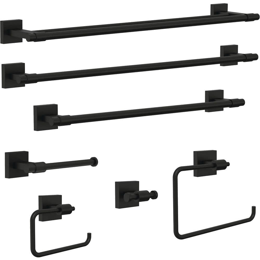 Franklin Brass Maxted 24 in. Wall Mount Double Towel Bar Bath Hardware Accessory in Matte Black (3)
