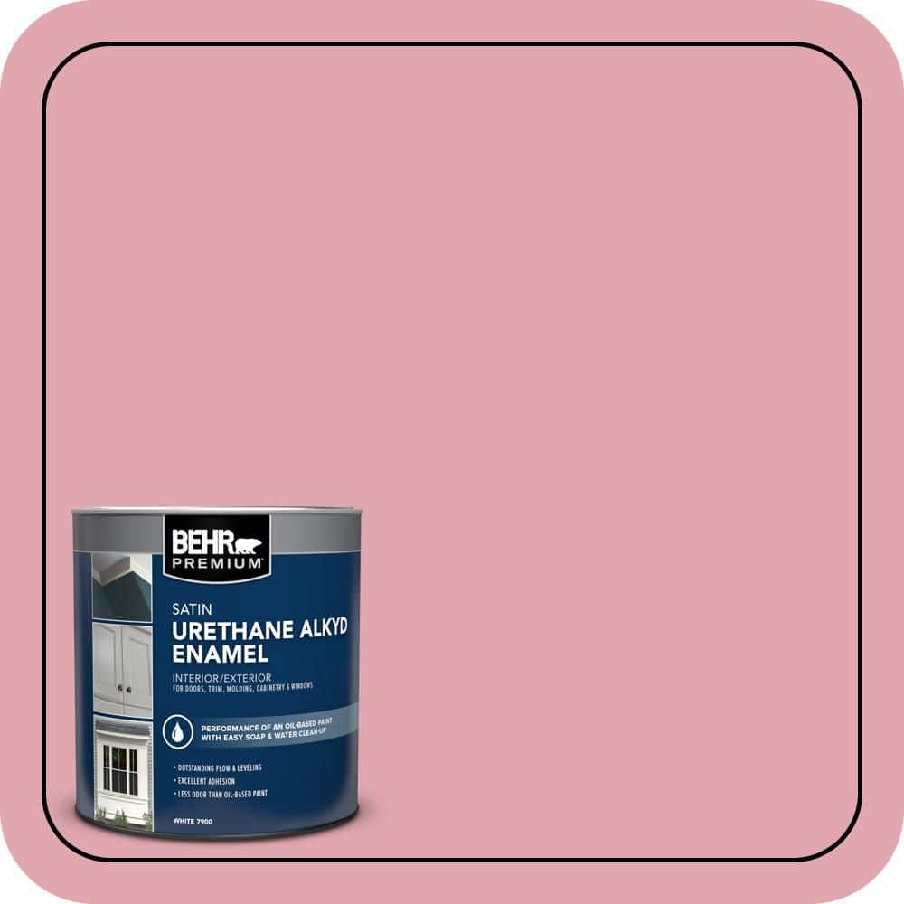 BEHR PREMIUM 1 qt. #M150-3 Apple Blossom Satin Enamel Urethane Alkyd Interior/Exterior Paint (1)