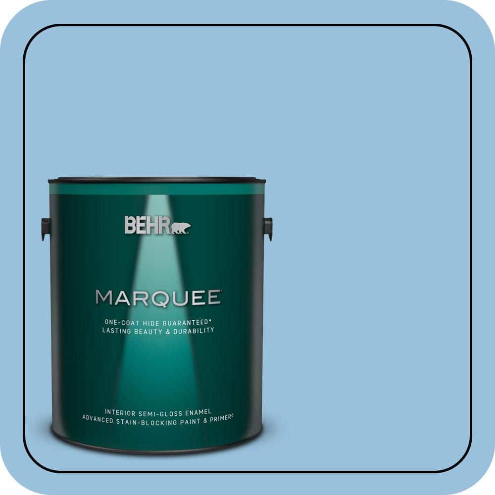 BEHR MARQUEE 1 gal. #M520-3 Charismatic Sky One-Coat Hide Semi-Gloss Enamel Interior Paint & Primer