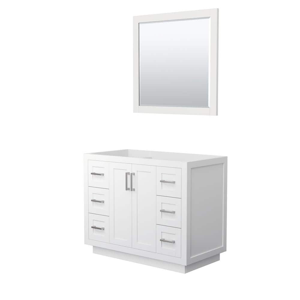 Wyndham Collection Miranda 41.25 in. W x 21.75 in. D Single Bath Vanity Cabinet Only with Mirror in White (1)
