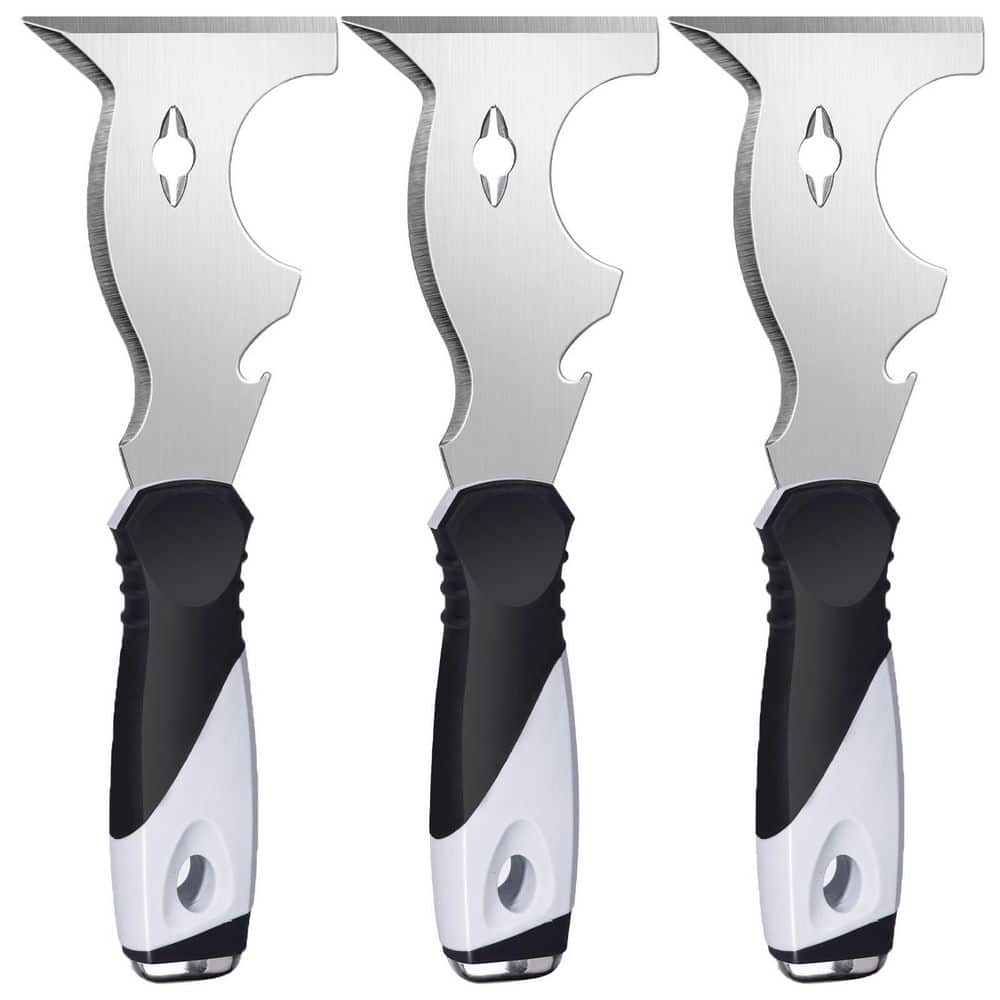 NVNOO 10 in 1 Putty Knife Set, Multi-Use Painters Tool with Taping, Scraper, Hammer End and Spackle Functions (3-Pack) (1)