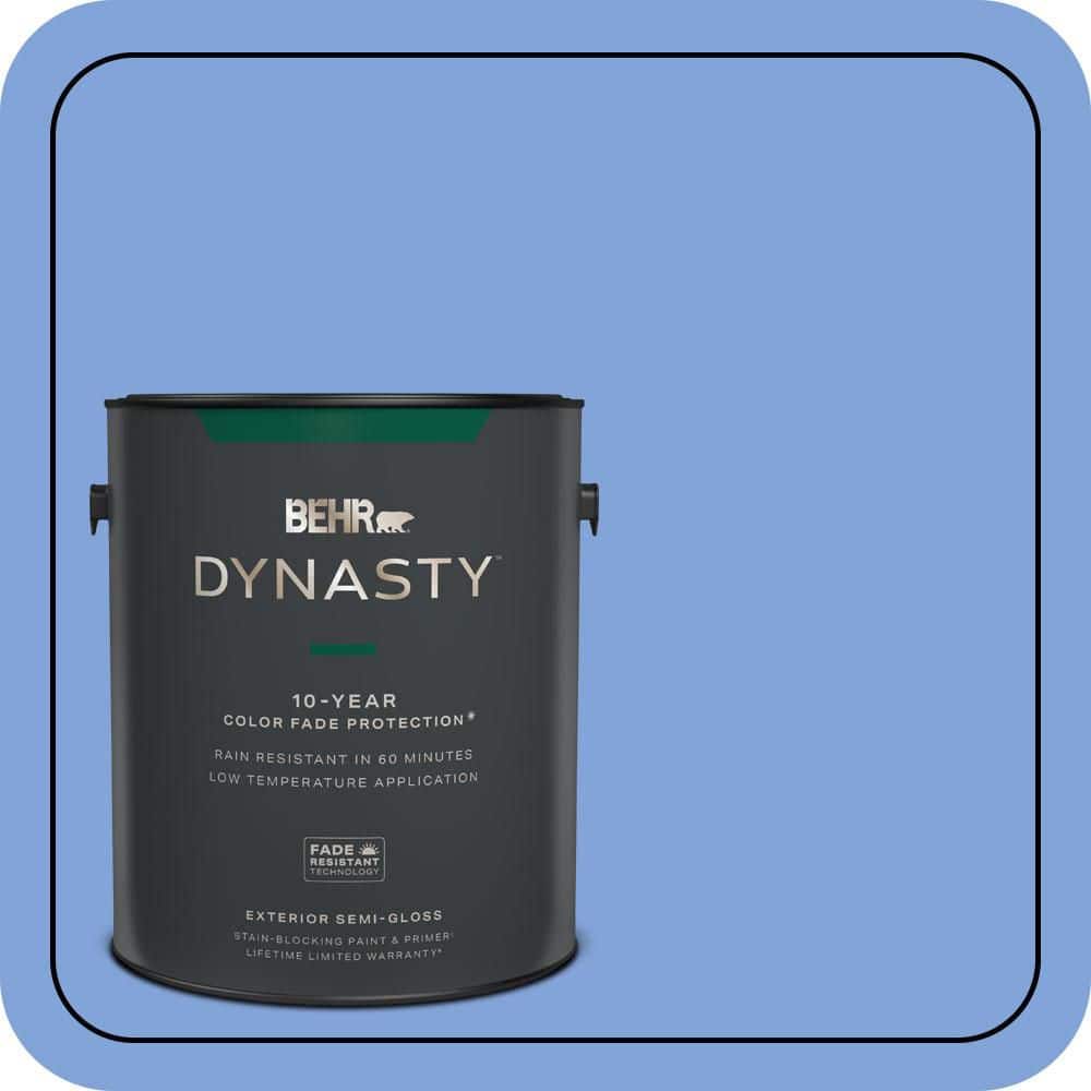 BEHR DYNASTY 1 gal. #P530-4 Periwinkle Semi-Gloss Enamel Exterior Stain-Blocking Paint & Primer