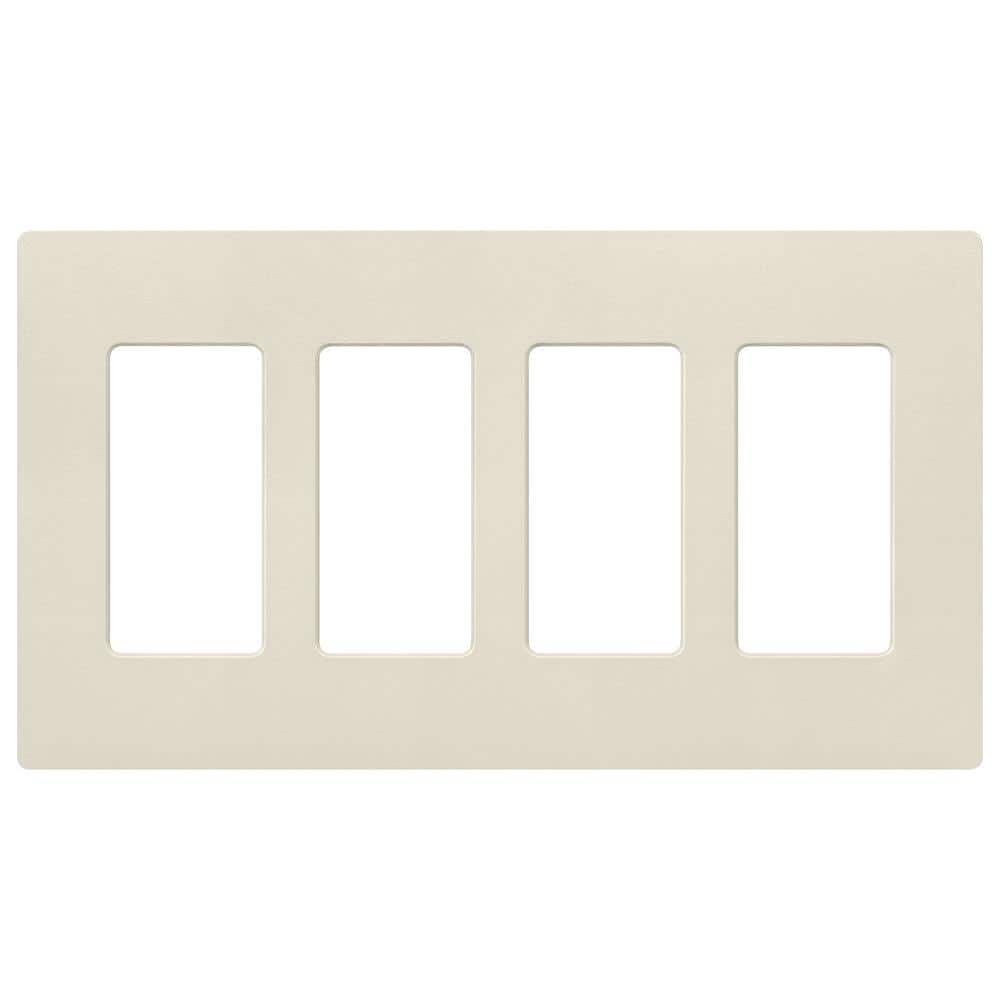 Lutron Claro 4 Gang Wall Plate for Decorator/Rocker Switches, Satin, Pumice (SC-4-PM) (1-Pack)