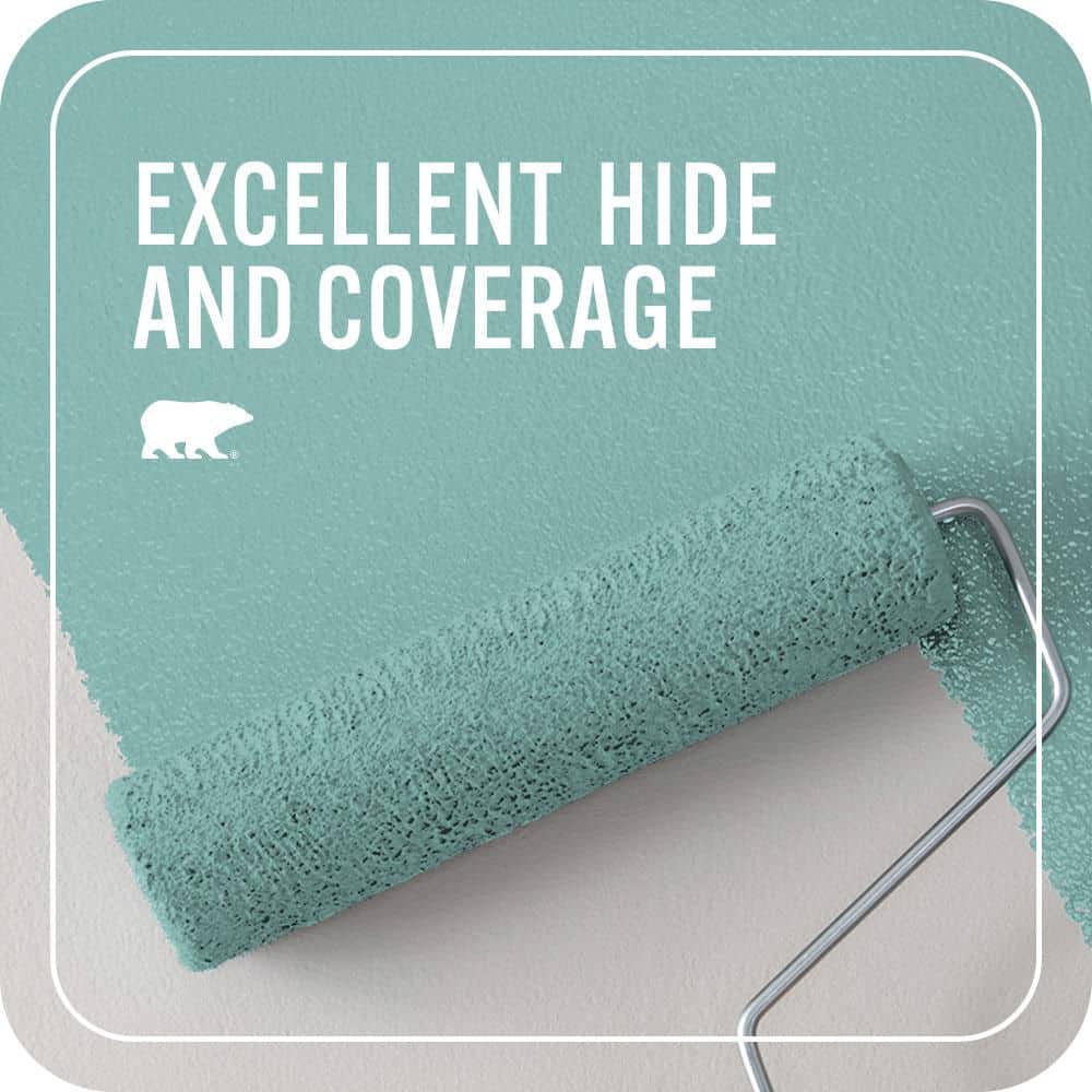BEHR PREMIUM PLUS #T14-1 Ocean Liner Flat Interior/Exterior Paint & Primer Color Sample (4)