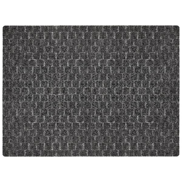 TrafficMaster Premiere Squares Charcoal 3 ft. x 4 ft. Needlepunch Indoor Commercial Door Mat