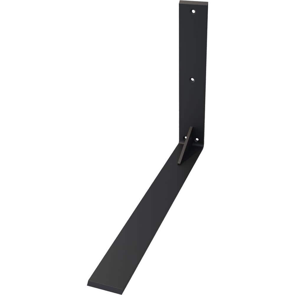 Ekena Millwork 2-1/2 in. x 20 in. x 14 in. Countertop Support Steel Powder Coated Black Heavy-Duty Bracket with Gusset (3)