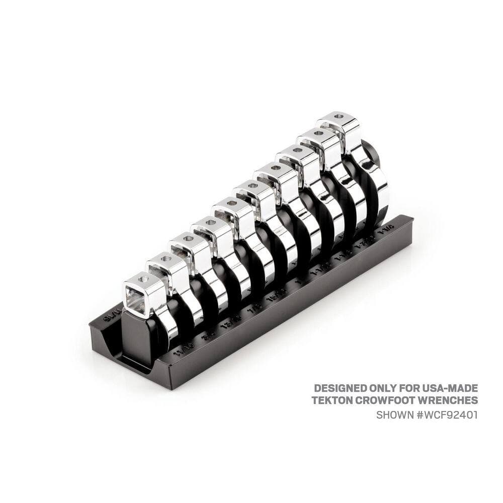TEKTON 10-Tool 1/2 in. Drive Crowfoot Wrench Organizer Rack, Black (11/16 in. to 1-1/4 in.) (2)