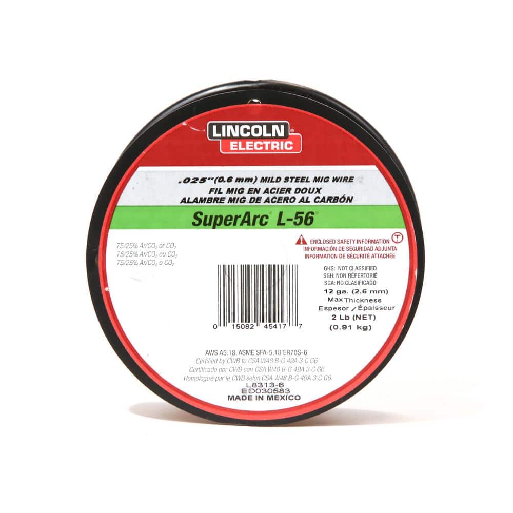 Lincoln Electric .030 in. SuperArc L-56 ER70S-6 MIG Welding Wire for Mild Steel (2 lb. Spool) (3)