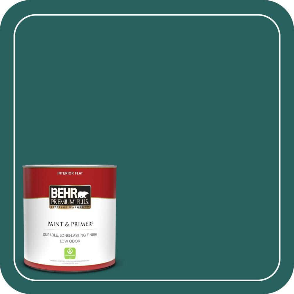 BEHR PREMIUM PLUS 1 qt. #MQ6-05 Verdant Forest Flat Low Odor Interior Paint & Primer