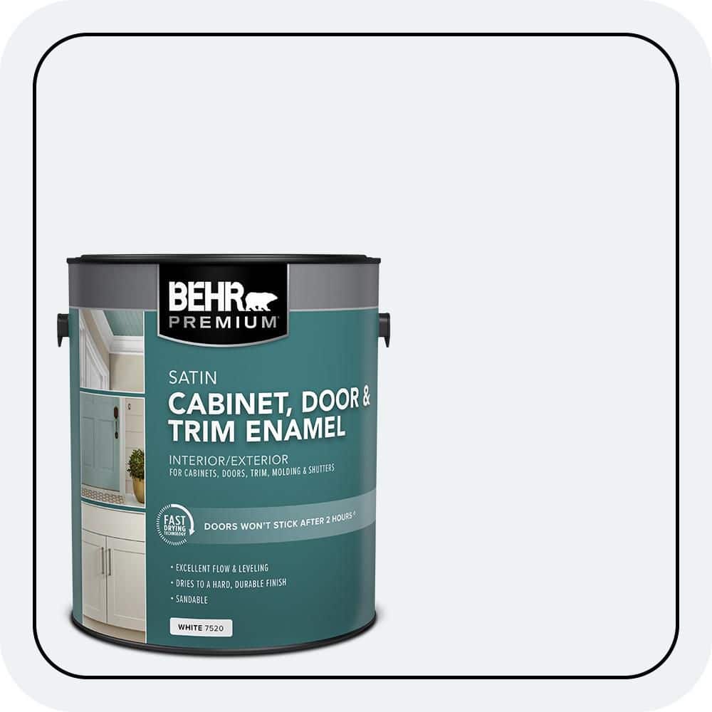 BEHR PREMIUM 1 gal. #BL-W10 Maui Mist Satin Enamel Interior/Exterior Cabinet, Door & Trim Paint