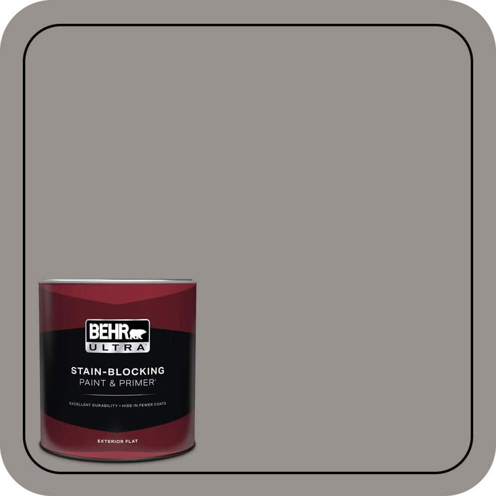 BEHR ULTRA 1 qt. #PPU18-16 Elephant Skin Flat Exterior Paint & Primer