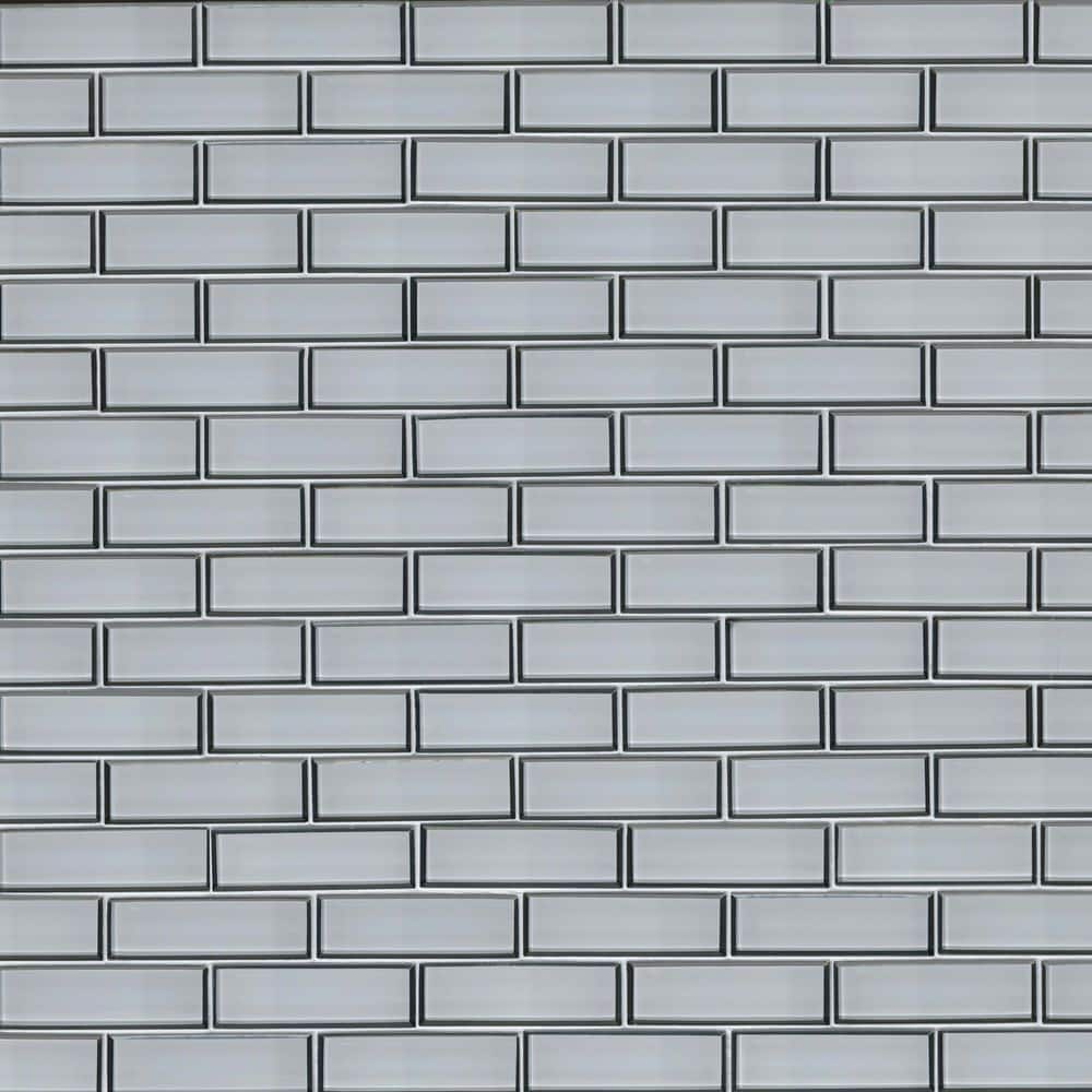 MSI Ice Bevel Subway 12 in. x 12 in. Glossy Glass Mesh-Mounted Mosaic Wall Tile (9.6 sq. ft./Case)