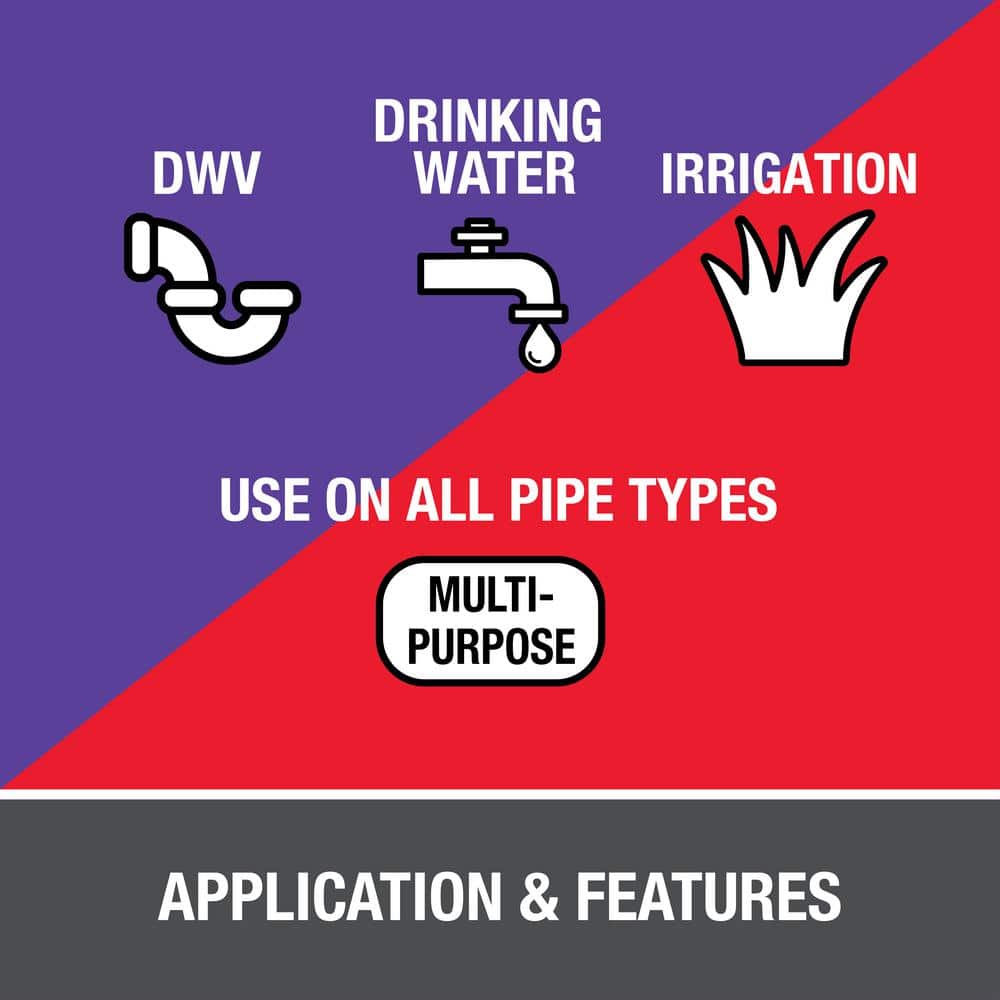 Oatey 8 oz. Purple CPVC and PVC Primer and Medium Milky All-Purpose ABS, CPVC, PVC Cement Combo Pack (3)
